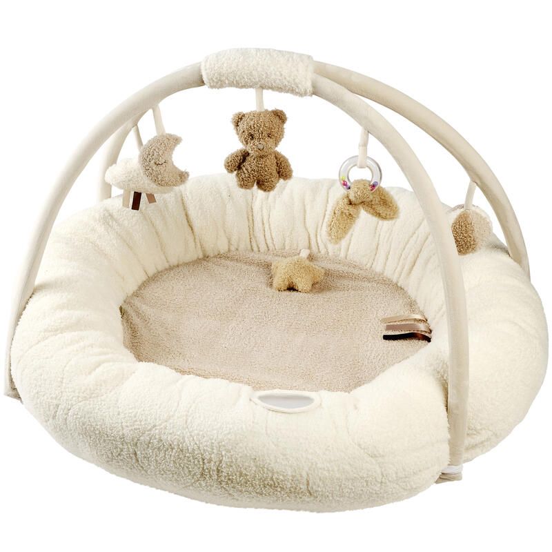 Tapis pouf avec arches Teddy Bouclette 90cm - Ecru - nattou