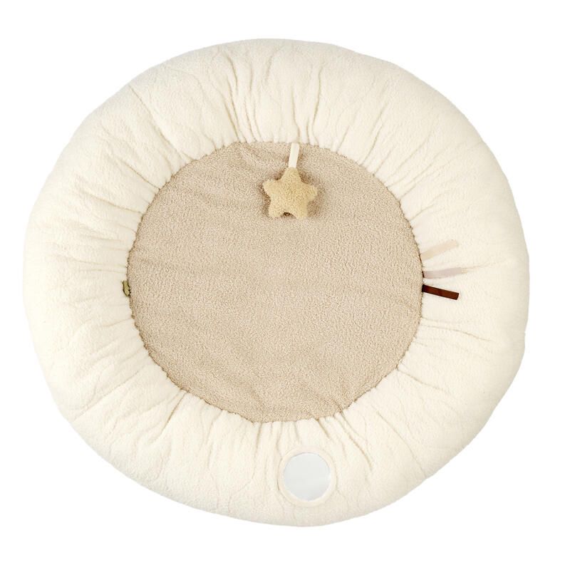 Tapis pouf avec arches Teddy Bouclette 90cm - Ecru - nattou