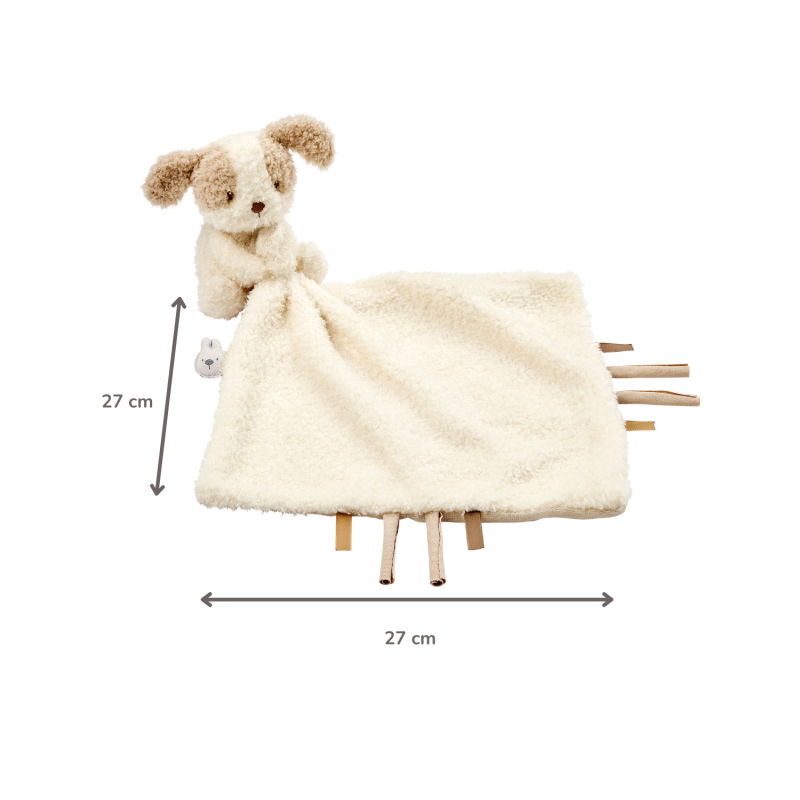 Doudou calin couverture chien Teddy Bouclette 27x27cm - Blanc - nattou