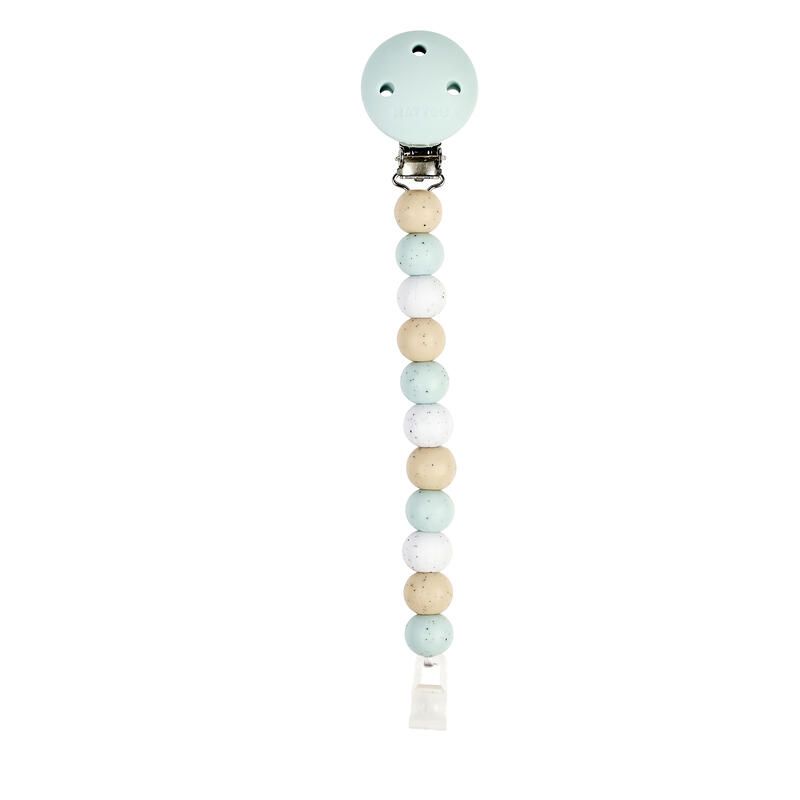 Attache sucette en perle silicone pointillé Vert - nattou