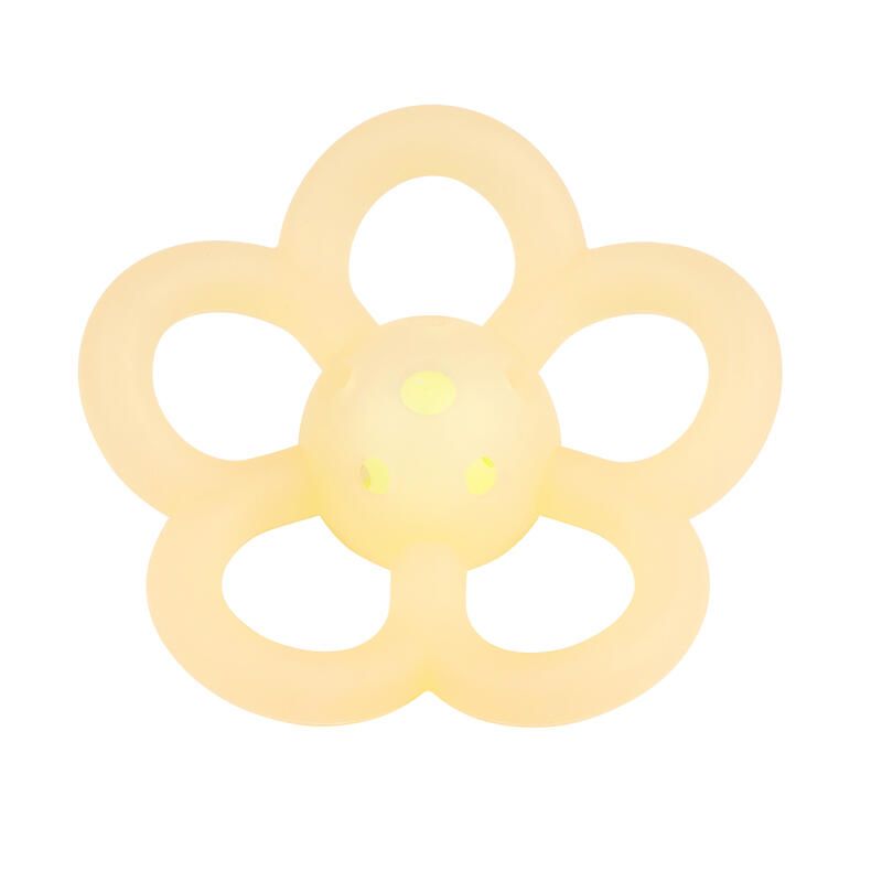 Anneau de dentition hochet en silicone fleur translucide Jaune - nattou