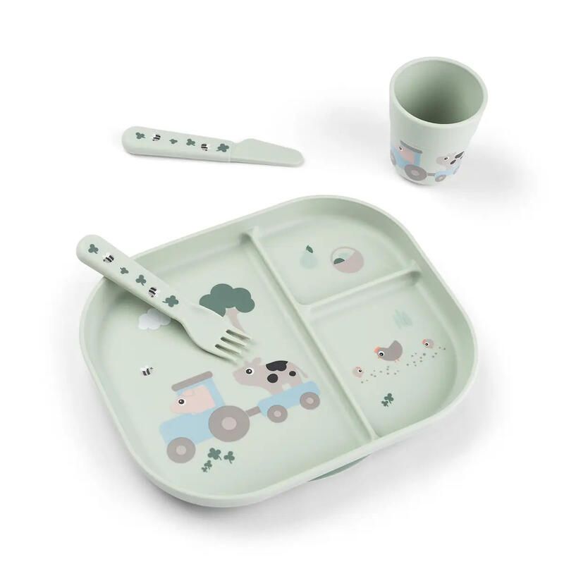 Foodie coffret repas ventouse Tiny Farm Vert - done by deer