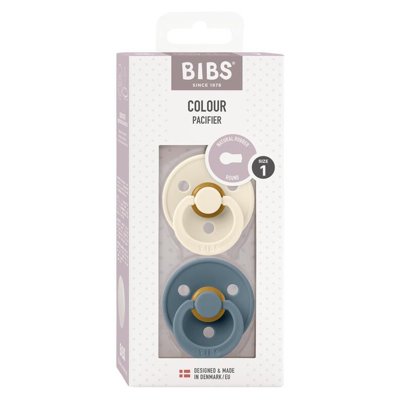 Lot de 2 sucettes en caoutchouc 0-6m Ivory et Petrol - bibs
