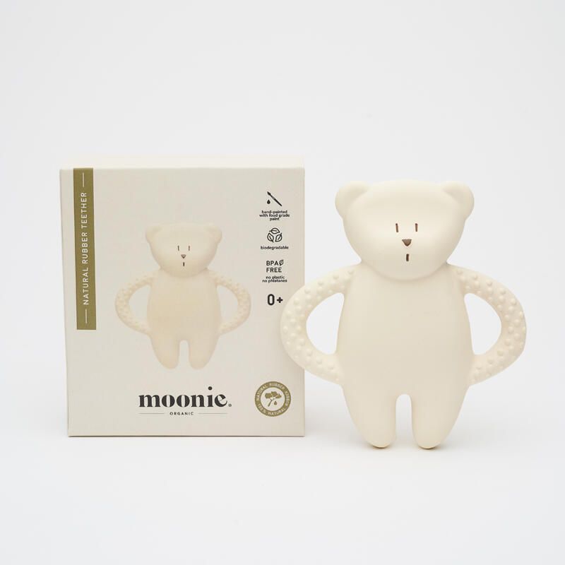 Ourson de dentition en caoutchouc naturel Blanc Polaire - moonie