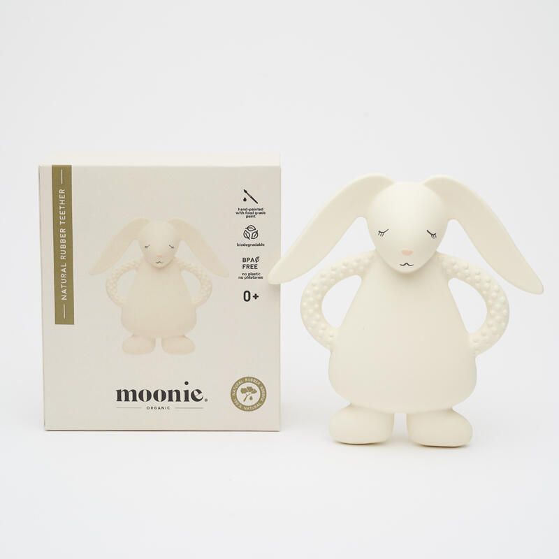 Lapin de dentition caoutchouc naturel Crème - moonie
