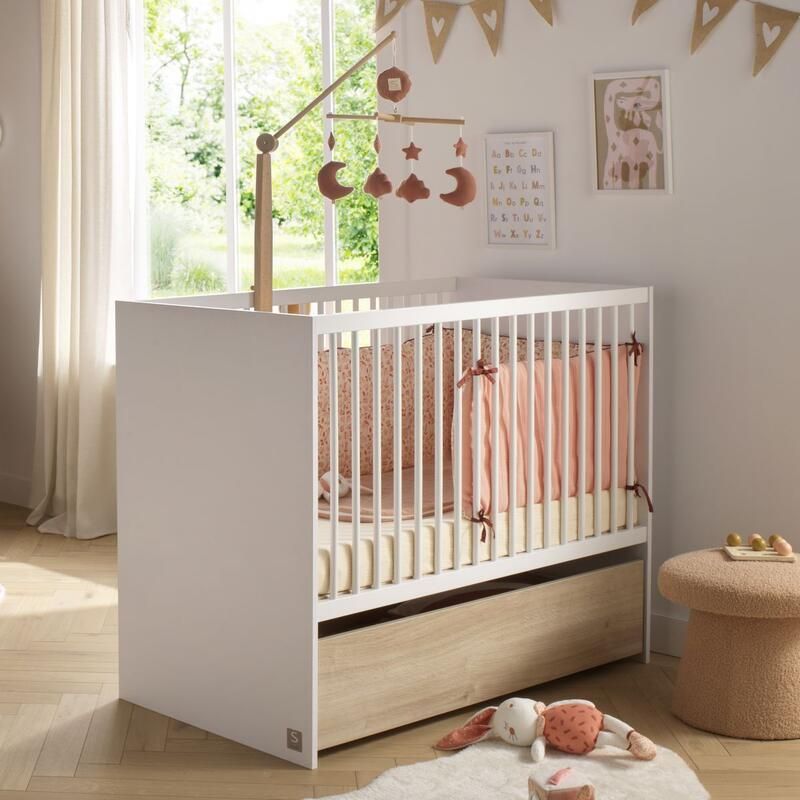 Lit bébé 60x120cm Paloma Blanc - sauthon