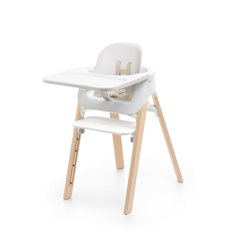 Chaise haute Steps White/Natural - stokke