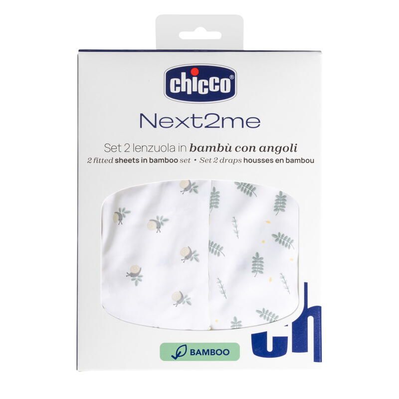 Set 2 draps housse Bambou Next2me Greenery - chicco