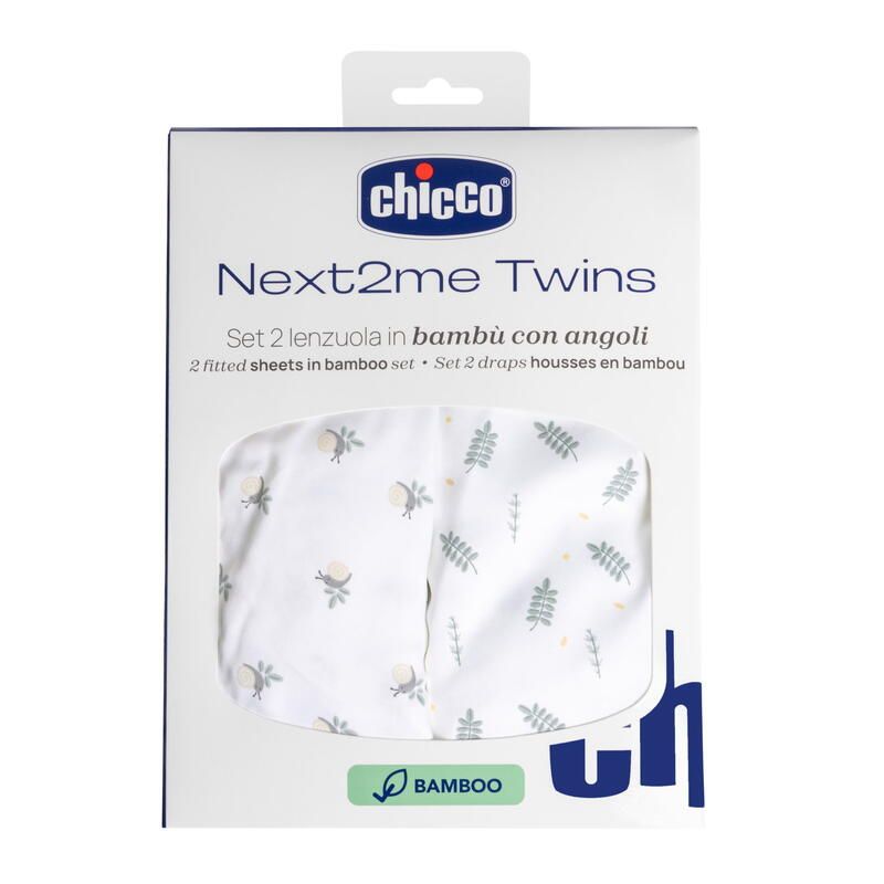 Set 2 draps housse Bambou Twins Greenery - chicco