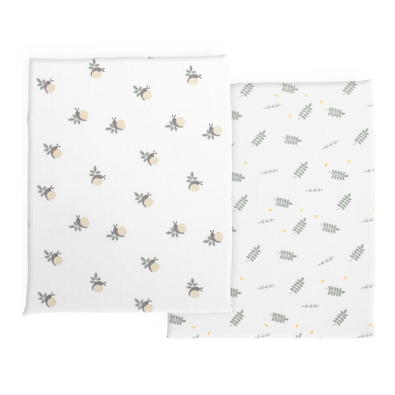 Set 2 draps housse Bambou Twins Greenery - chicco