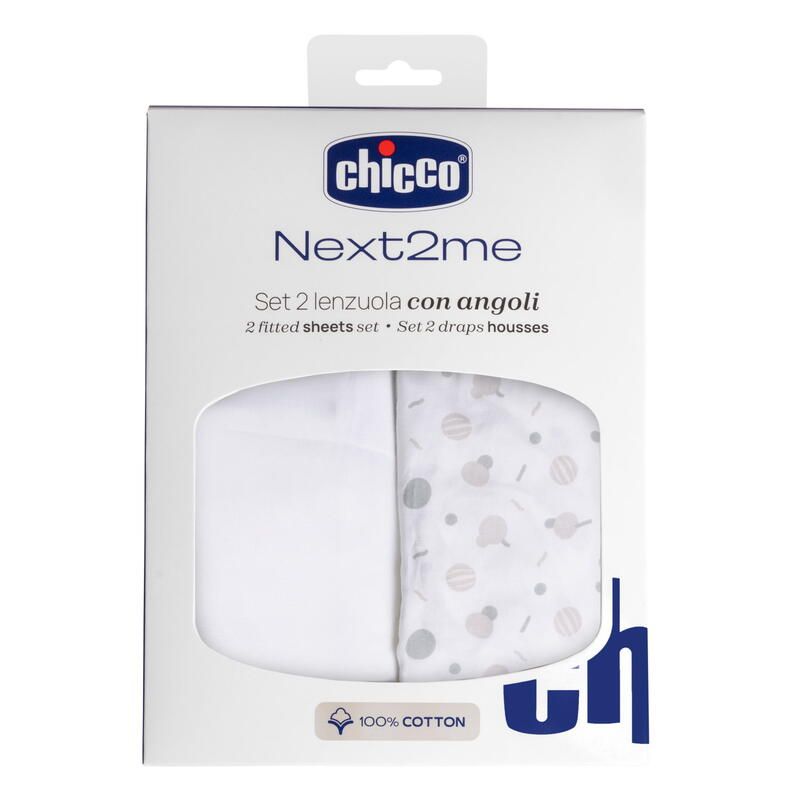 Set 2 draps housse en coton Next2me Confetti - chicco