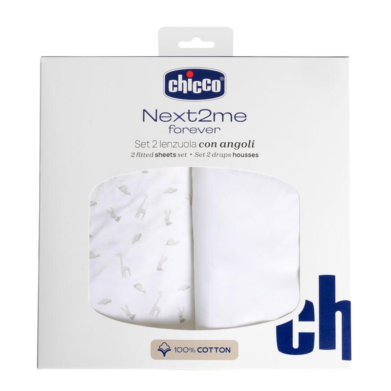 Set 2 draps housse en coton Forever Clouds - chicco