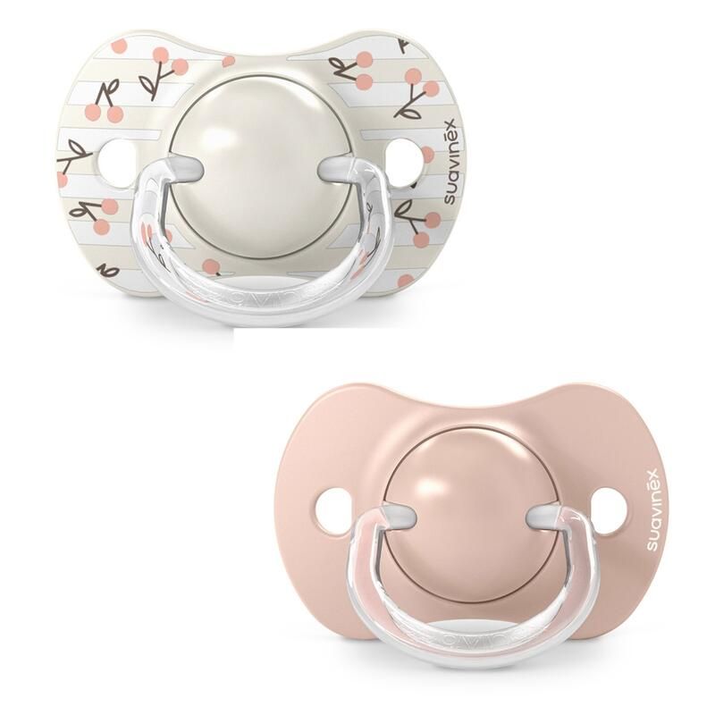 Lot de 2 Sucettes symétriques Birdies 0-6m - Rose - suavinex