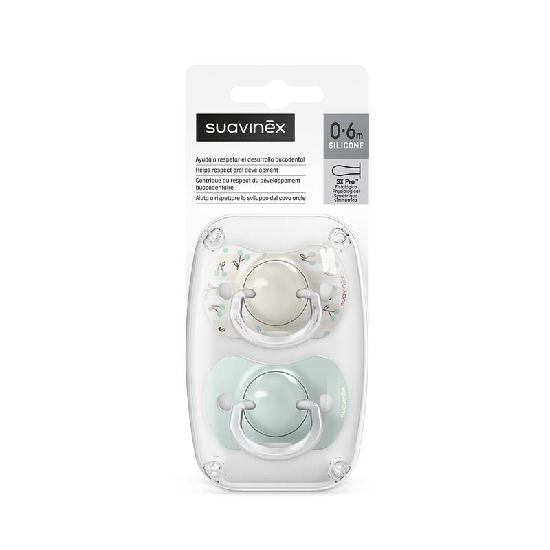 Lot de 2 Sucettes symétriques Birdies 0-6m - Vert - suavinex