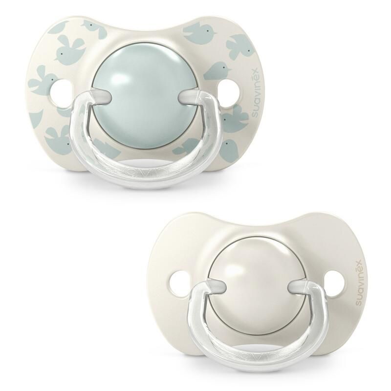 Lot de 2 Sucettes symétriques Birdies 6-18m - Vert - suavinex