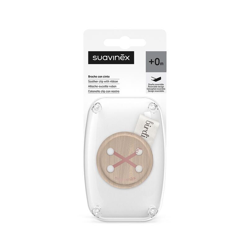 Attache Sucette Ruban Birdies Rose - suavinex