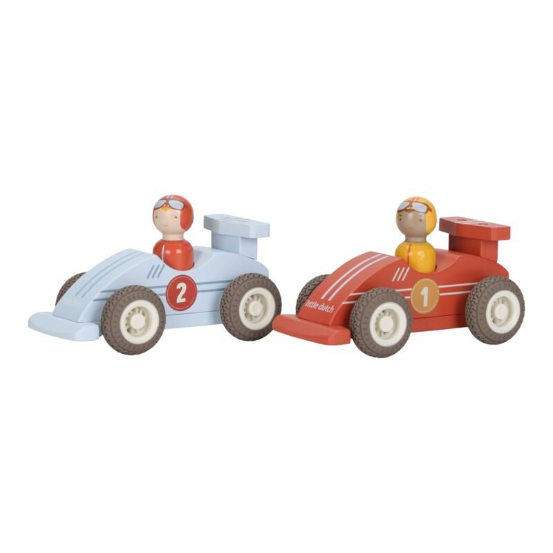 Voitures de course à rétrofriction en Bois  - little dutch