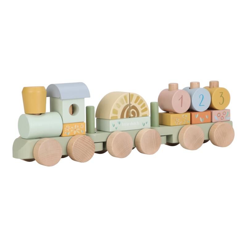Train à blocs en bois - little dutch