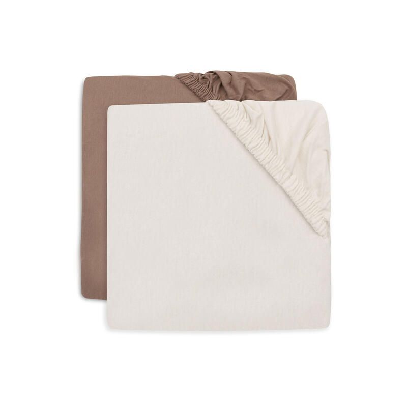 Lot de 2 Drap-housses Jersey 70x140cm Milky Coffee - jollein