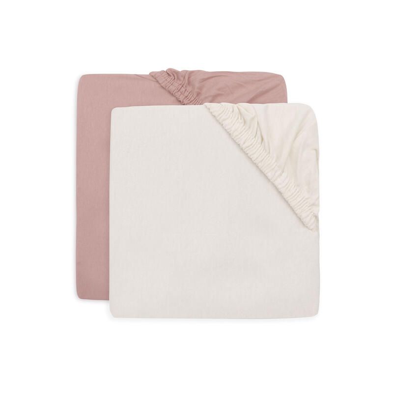 Lot de 2 Drap-housses Jersey 40/50x80/90cm Wild Rose et Ivory - jollein