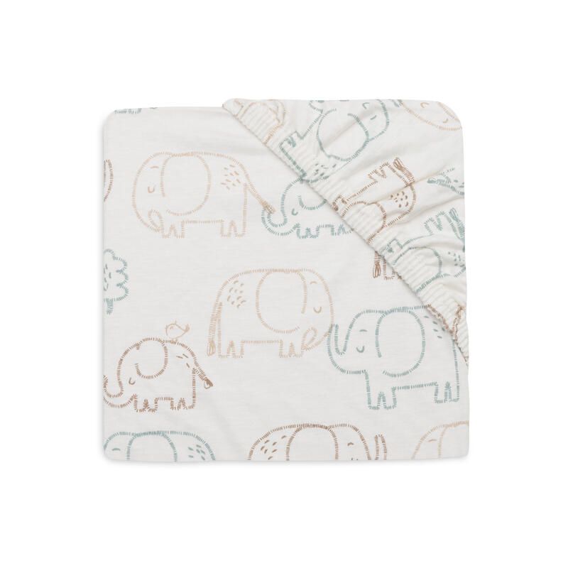 Drap-housse Jersey Elephant Tales 40/50x80/90cm - jollein