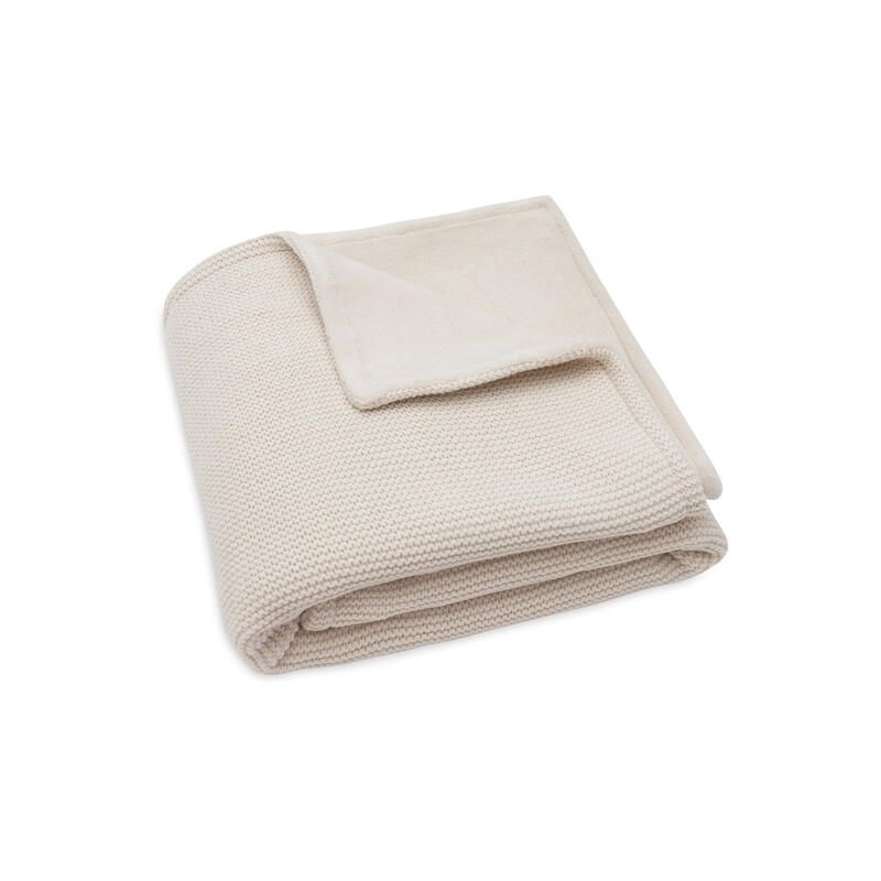 Couverture Basic Knit Velvet 75x100cm Oatmeal - jollein