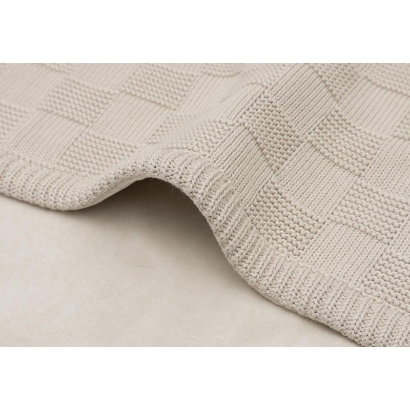 Couverture Box Knit Velvet 75x100cm Warm Sand - jollein