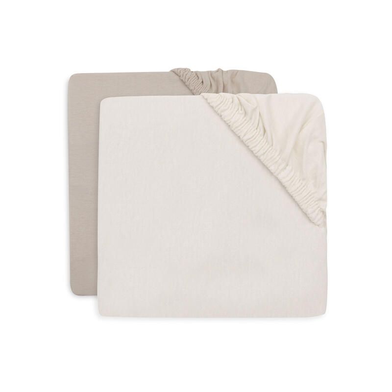 Lot de 2 Drap-housses Jersey 40/50x80/90cm Oatmeal - jollein