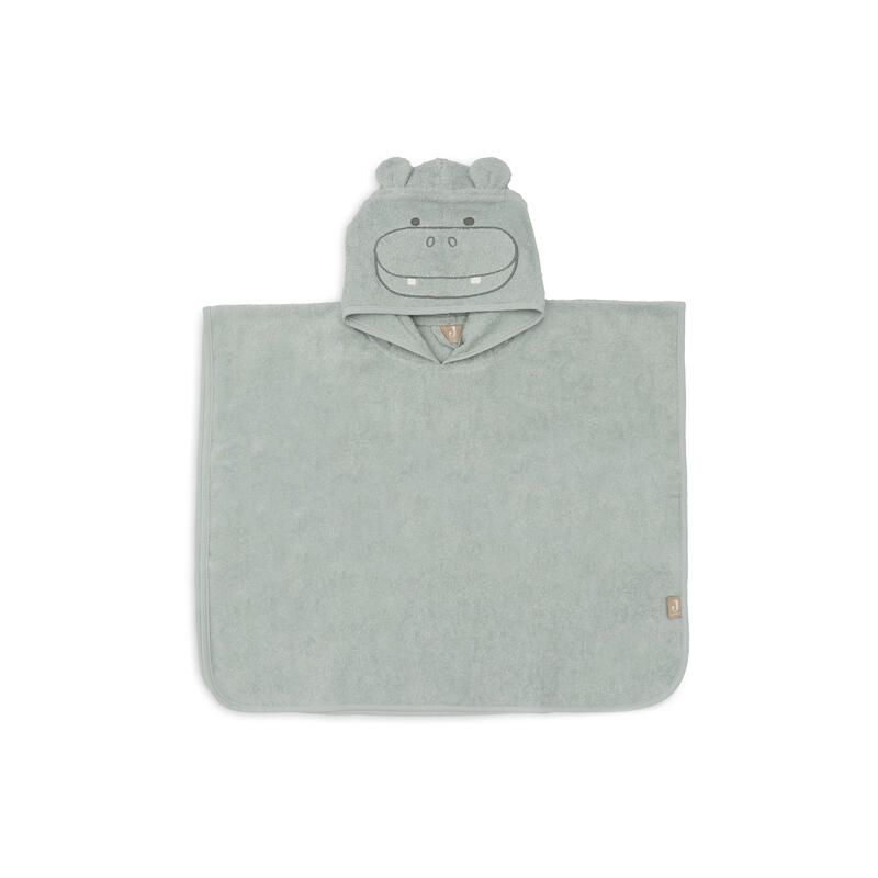 Poncho de bain éponge Hippo Happy Jollies Misty Green - jollein