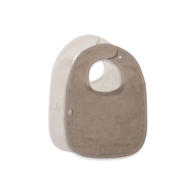 Lot de 2 bavoirs éponge Basics Sand/Coffee - jollein