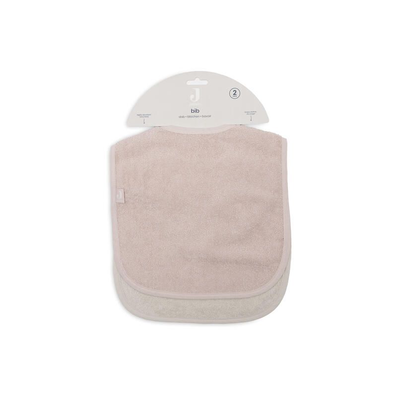 Lot de 2 bavoirs éponge Basics Sand/Silk Rose - jollein