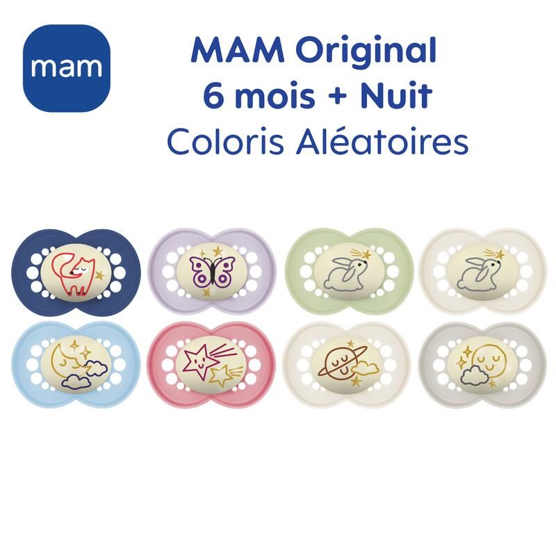 Lot de 2 Sucettes Nuit Original 6m+ - mam