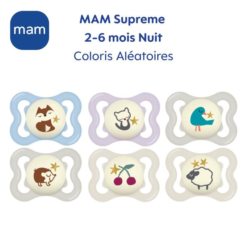 Lot de 2 Sucettes Nuit Supreme 2-6m - mam
