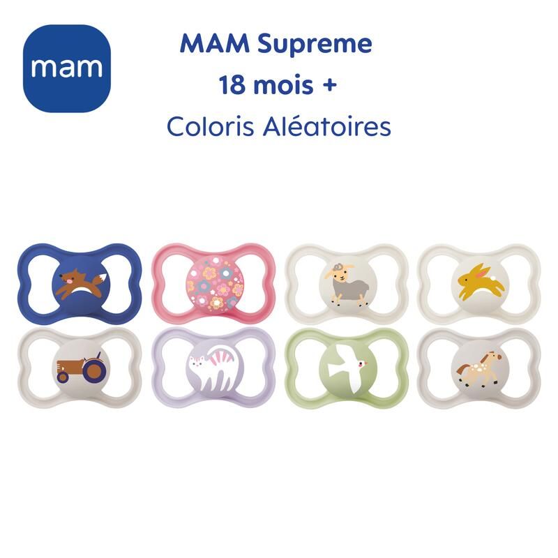 Lot de 2 Sucettes Supreme 18m+ - mam