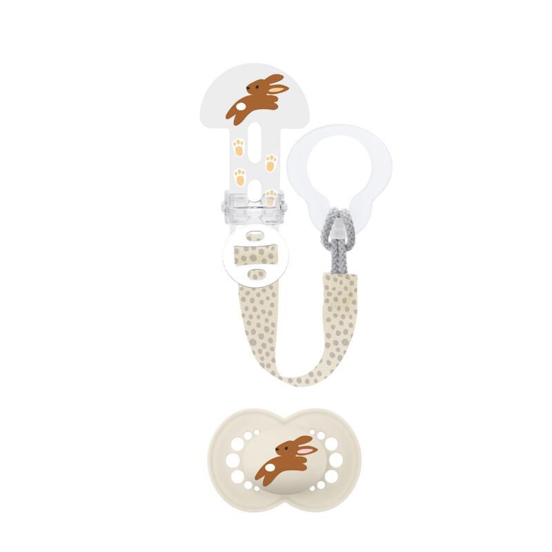 Kit Sucette + Attache-sucette Silicone 18m+ - mam
