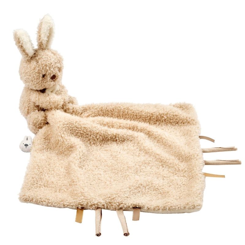 Doudou calin couverture lapin Teddy Bouclette 27x27cm - Beige - nattou